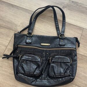 STONE MOUNTAIN Black Purse Handbag Shoulder Bag 11”x14”